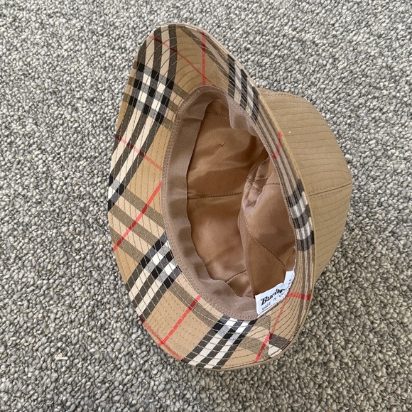 Burberry Tan Bucket Hat with Gold Accent Large. main image 6